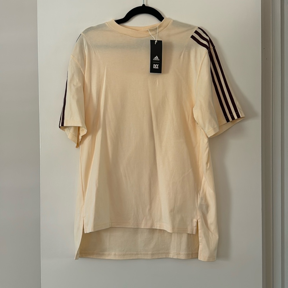 Adidas x Ivy Park - oversized Tee - ecrtin/maroon - small - NWT